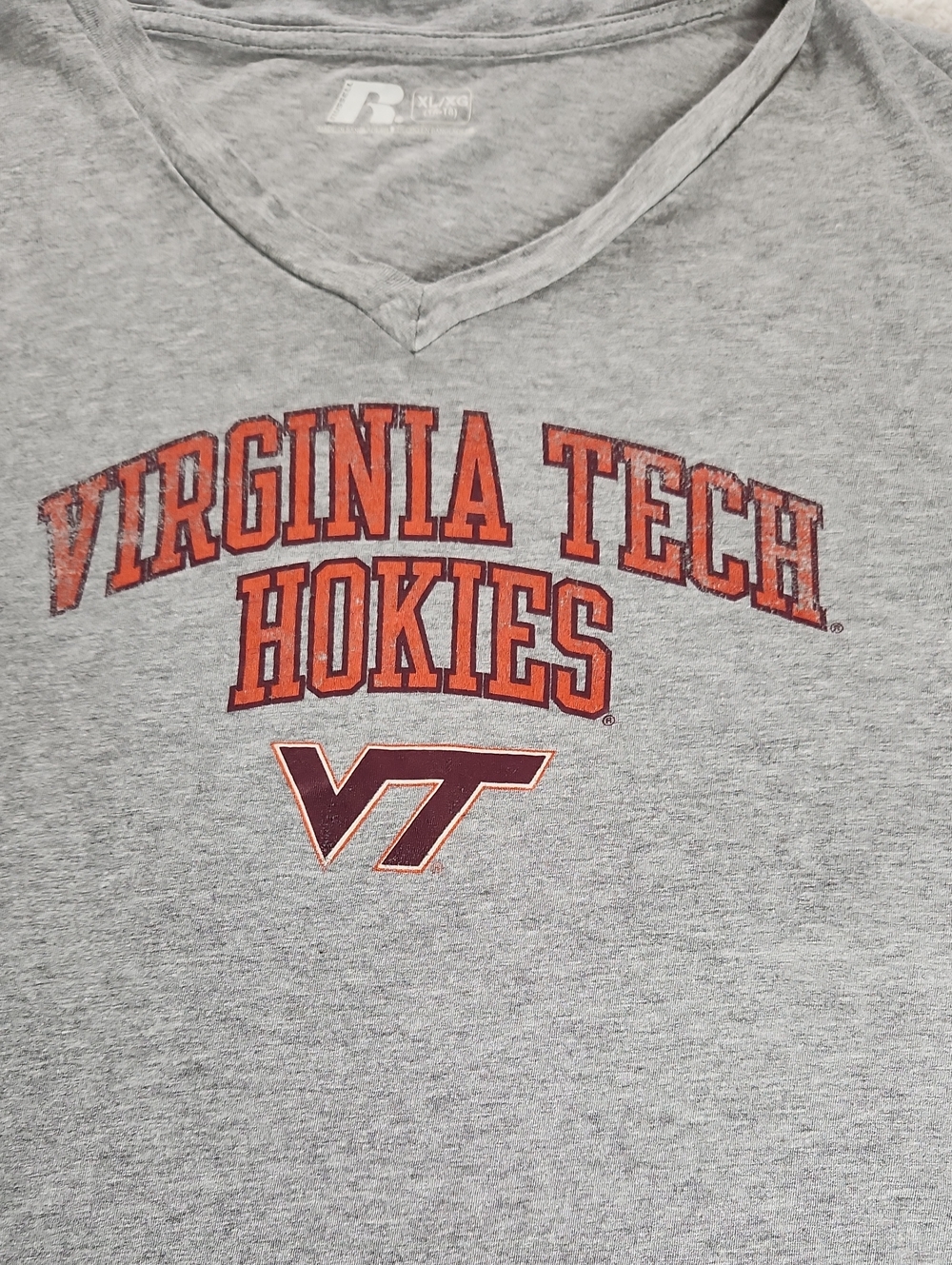Virginia Tech Hokies Gray V-Neck Tee XL